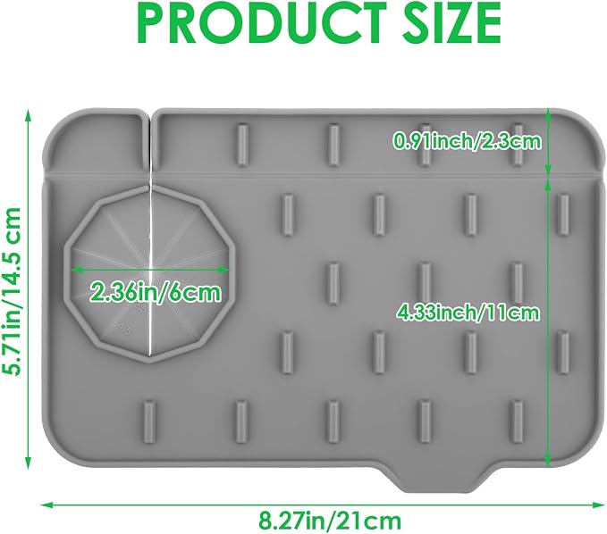 Dimeho Sink Faucet Splash Guard Mat Silicone Soap Dish Pad Faucet Handle Drip - Image 2
