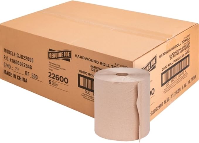 Genuine Joe GJO22600 Embossed Hardwound Roll Towels by GenuineJoe