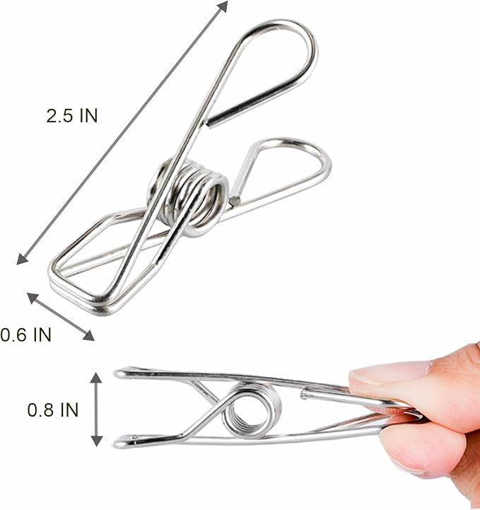 20 PCS Clothes Pins Heavy Duty Outdoor Metal Clothespins Bags Photo Clips | pin - Image 4