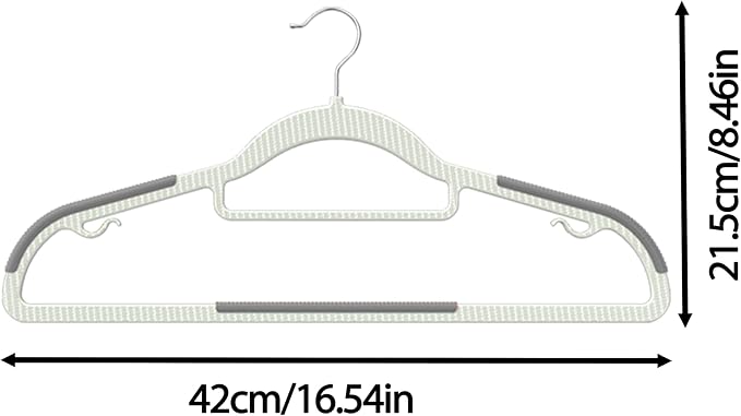 60 Pack Heavy Duty Plastic Hangers, Non Slip Clothes Hangers - Image 2