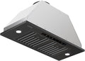 Range Hood Insert 30 Inch, Ducted/Ductless Convertible, 980 CFM Built-in Kitchen Vent Hood,Stainless Steel Range Hood with Gesture & Touch Control, Black Hoods for Over Kitchen Stove