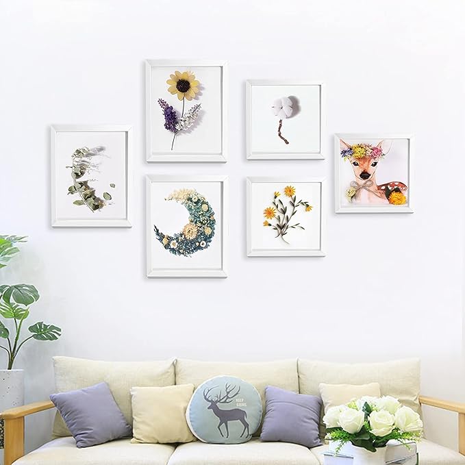 11x14 Shadow Box Frame Display Case, Wood with Plexiglass, Display Case Box for Memorabilia, Medal, Crafts,Tickets and Photos, Picture Frame for Wall and Tabletop (White, 11x14)