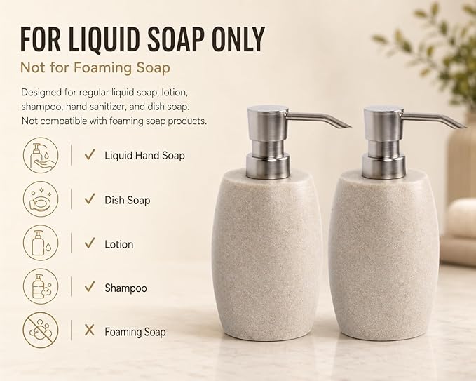 Clasin Home Sandstone Textured Resin Soap Dispenser - Image 5