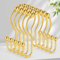 Resze Double Shower Curtain Hooks, Sturdy Metal Nickel Shower Curtain Rings by Resze