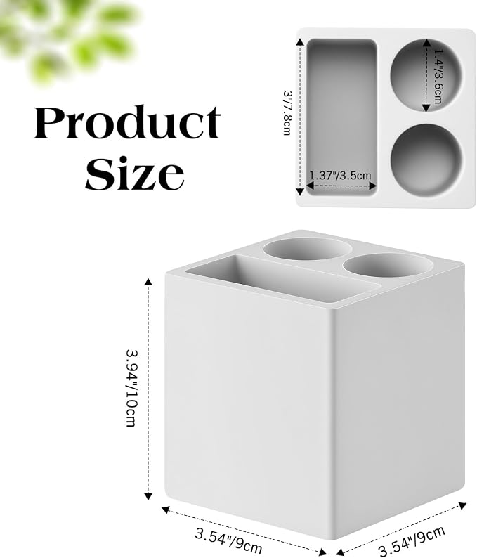 Luxspire Toothbrush Holder, 3 Slots, Light Gray | Diatomite, Fast Drying - Image 5