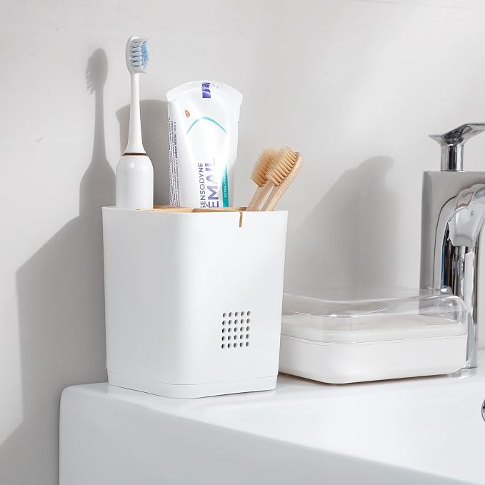 Electric Toothbrush Holder Tooth Brush and Toothpaste Organizer, Drainage Holes - Image 2