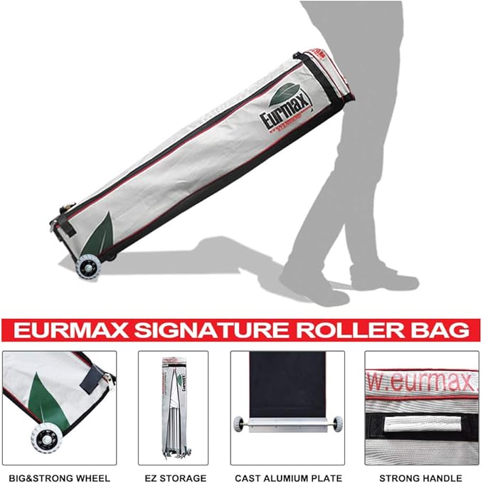 Eurmax USA Standard 10'x20' Patio Pop Up Canopy Tent Commercial Instant Canopies with Heavy Duty Roller Bag,Bonus 6 Sand Weights Bags (Navy Blue)