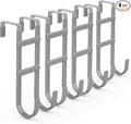 FYY Over the Door Hooks, Double-Hanger 4 Pack, Fits Doors 1.6" Grey | Heavy by FYY