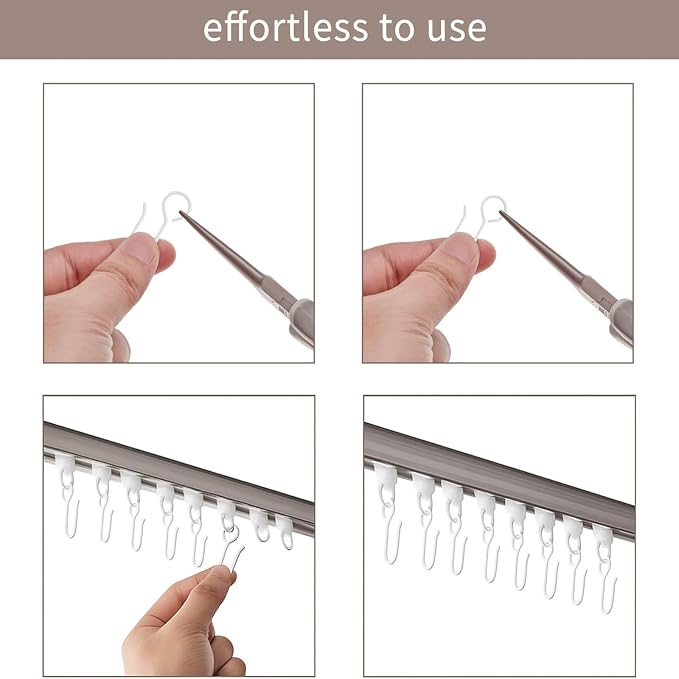 Jetec 60 Pcs Metal Curtain Track Hooks S Shaped - Image 3