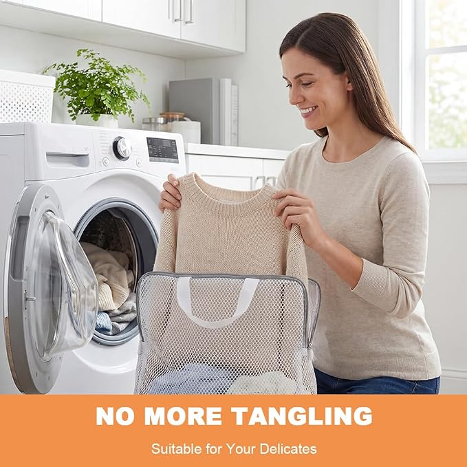 3 Pcs Mesh Hanging Laundry Bags - Image 6