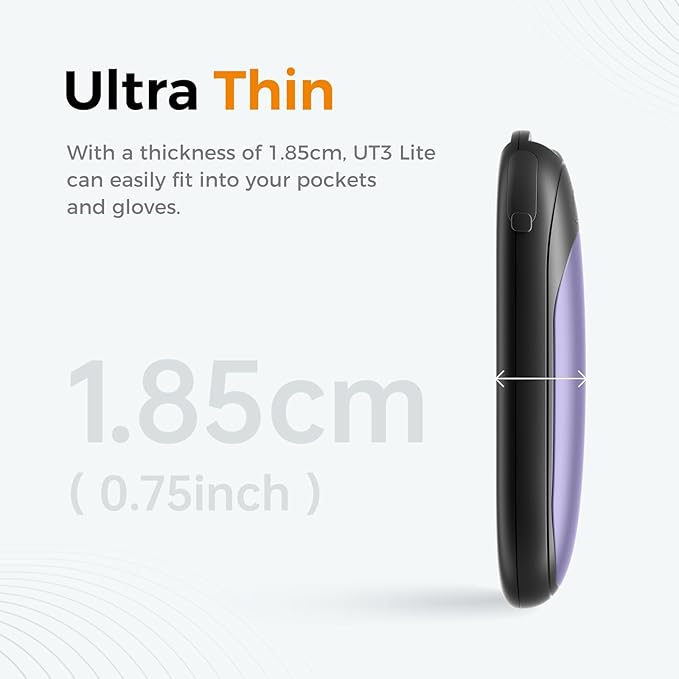 OCOOPA Magnetic Hand Warmers Rechargeable 2 Pack, UL Safety Heat 100-126°F, 3-Settings, Pocket-Sized, Max. 8 Hrs Long Lasting,Great for Raynauds, Golf, Hunting, Camping, Gifts for Men Women, UT3 Lite