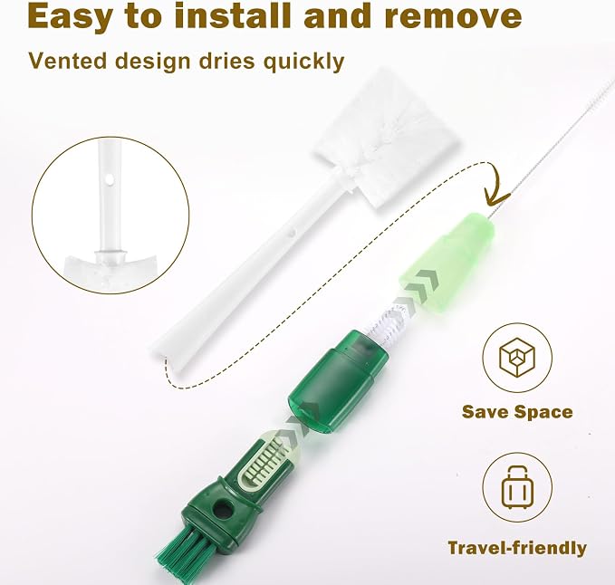 XYFuuee 5Pcs Water Bottle Cleaner Brush Set 5 in 1 Cup Straw Cleaning Brush | - Image 3