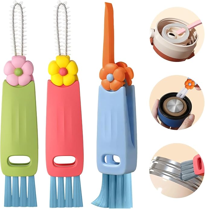 3-in-1 Cup Lid Cleaning Brush–Multi-Functional Bottle & Straw Cleaner by Unknown
