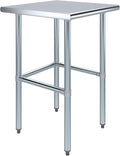 AmGood Stainless Steel Work Table Open Base | NSF Kitchen Island Food Prep | Laundry Garage Utility Bench (24" Long X 24" Deep)
