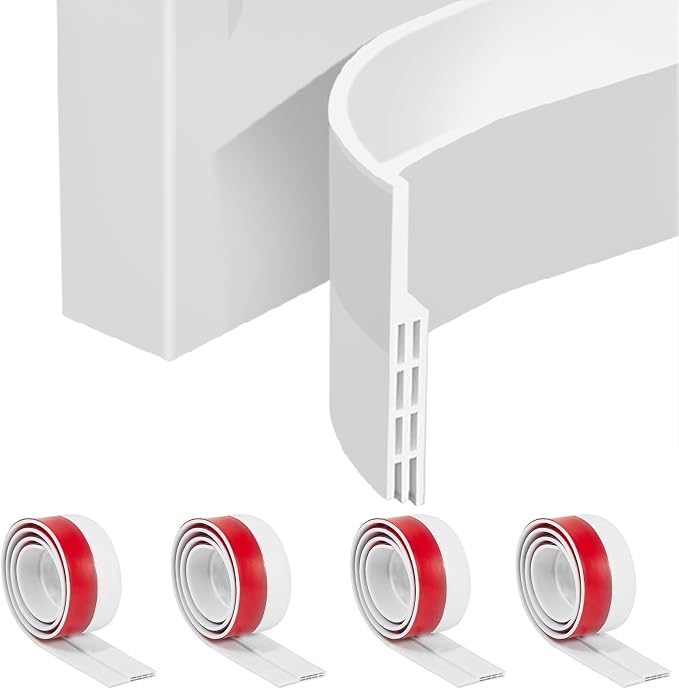 4Pcs Door Draft Stopper, Under Door Sweep Adjustable Weather Stripping Door Seal by Tecbeauty