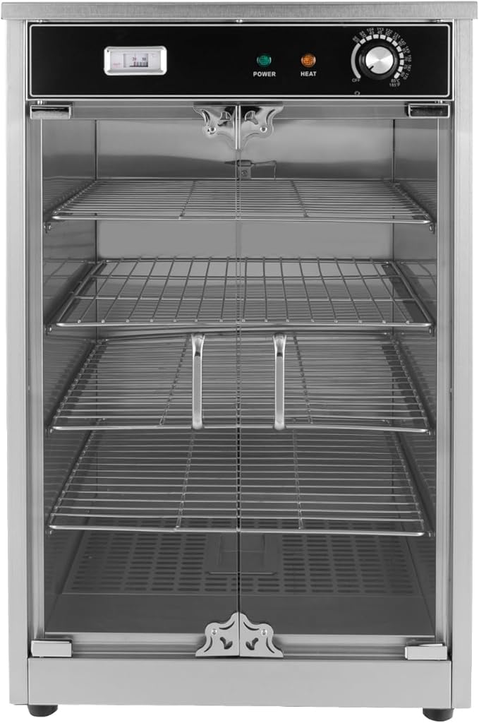 5-Tier Food Warmer, 600W Commercial Food Warmer Display Electric Heating Pizza Pastry Warmer Display Case 85-185℉ for Buffet Restaurant Countertop Catering Hot Box Warming Holding Cabinet