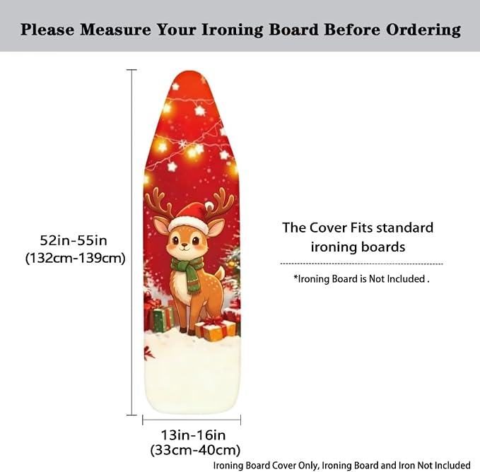 Christmas Reindeer Ironing Board Covers Heavy-Duty Fabric Non Slip Padded - Image 5