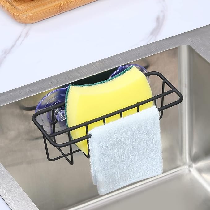 TESOT Sink Caddy Sponge Holder for Kitchen Sink Dish Cloth Hanger 2 Suspension - Image 2