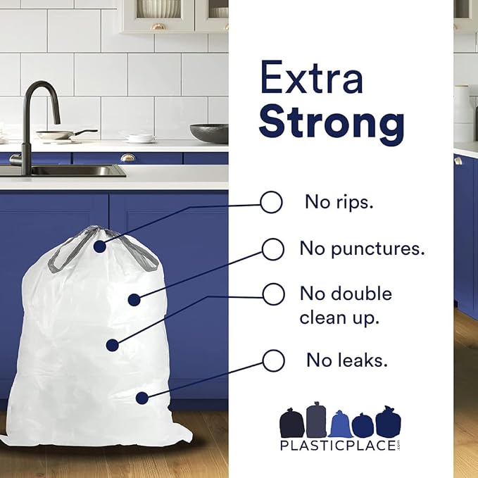 Plasticplace Drawstring Trash Bags, Compatible - Image 2