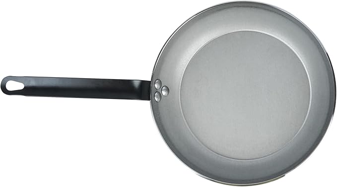Restaurantware Fry Pan 1 Pack of 10.2 Inches Carbon Steel Non-Stick Searing Pan With Ergonomic Handle Silver For Sauteing and Omelets