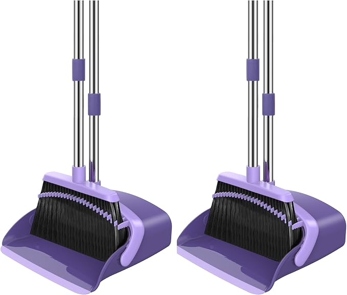 NACENA Broom and Dustpan Set, 52-in Long Adjustable Handle Broom Dustpan Combo by nacena