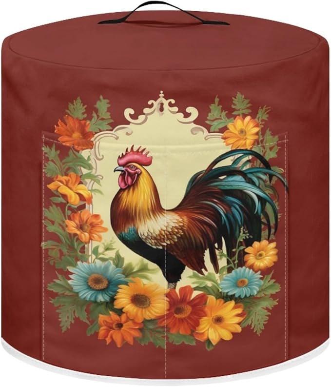 TODIYADDU Sunflower Rooster Pressure Cooker Cover for Women Trendy Instant Pot Cover with Top Handle and Pocket Kitchen Appliance Cover Dust Cover for 8 Quart Instant Pot and Extra Accessories Gifts