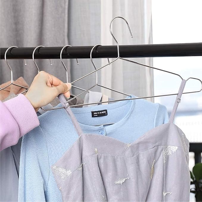 Seropy Clothes Hangers Coat 50 Pack 17.7 Inch Large Bulk Wire Hanger Non-Slip - Image 7