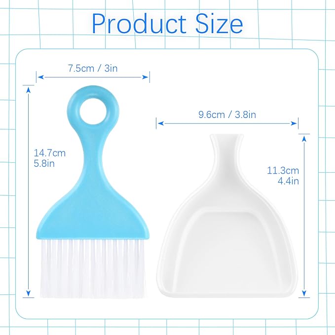3 Pcs Mini Dustpan and Brush Set, Small Hand Broom and Dust Pan Set, Portable - Image 2