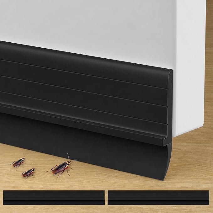 2Pc Total 72" Hard Door Draft Stopper, Door Sweep by Unknown