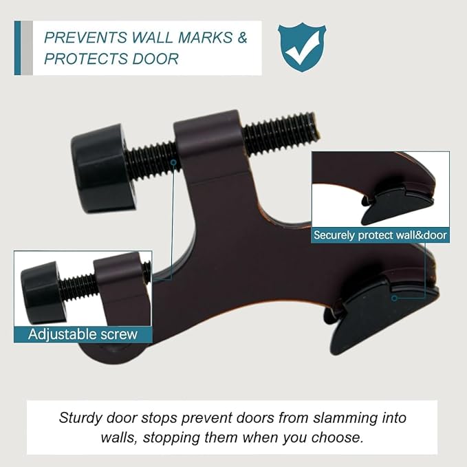 24 Pack Hinge Pin Oil Rubbed Bronze Door Stopper, Adjustable Heavy Duty Hinge - Image 3