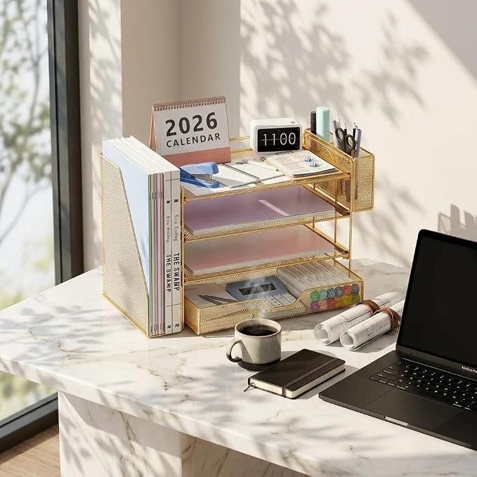 Desk Organizers and Accessories, 4-Tier Desktop File Organizer - Image 9