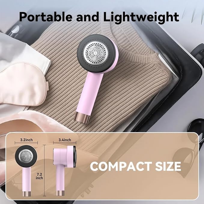 Rechargeable Fabric Shaver, 6-Leaf Blades, LED Display, 3 Speeds | Portable - Image 6