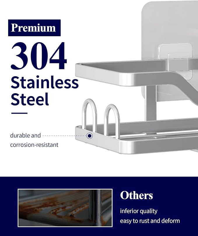 Kitsure Shower Caddy, Adhesive Shower Organizer - Image 3