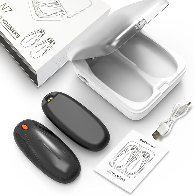 Hand Warmers Rechargeable 2Pack,14000mAh Electric Hand Warmers with Charging Case,Quick Charge Portable Heater,Gifts for Christmas,Winter,Outdoor,Camping,Hunting Accessories