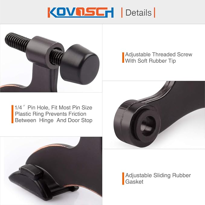 2 Pack Hinge Pin Door Stopper Oil Rubbed Bronze - Image 4