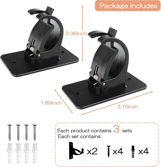 CIEMGNZOC 6-Pack Curtain Bracket Holders, Universal Self-Adhesive Wall Mounts - Image 4