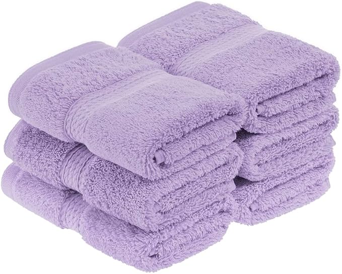 Superior Egyptian Cotton Plush & Absorbent, Face Towel Set of 6, Soft Luxury by SUPERIOR