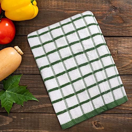 Urban Villa Kitchen Towels Cotton Dish Towels 20”x30” Green Wht - Image 5