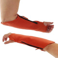 Arm Chaps Extended Elbow Leather Arm Guard - Arm Sleeve Protectors for Thin Skin and Bruising, Scratches & Cuts - Protective Arm Sleeve for Any Age- Left & Right Form-Fitting - Orange(1Pair/Large).