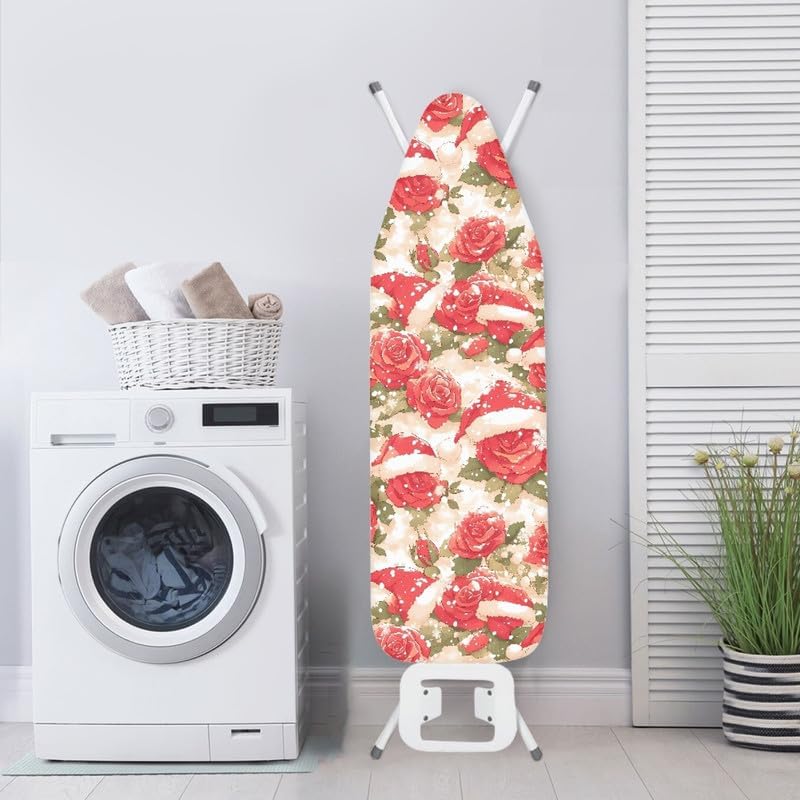 Christmas Rose Steam Ironing Board Cover, Creativity Santa Hat Flower Stain - Image 3