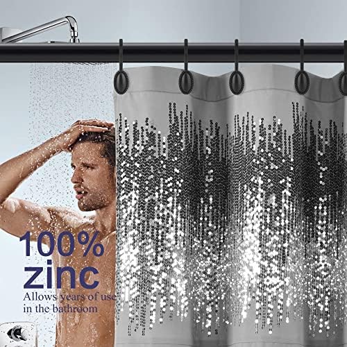 Black Shower Curtain Hooks - Image 4