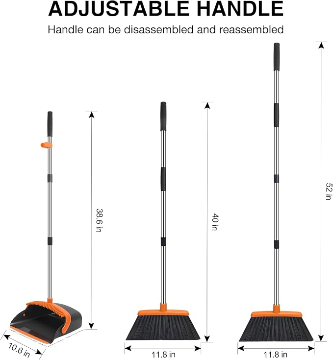 NACENA Broom and Dustpan Set - Image 2