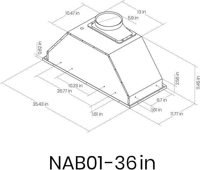 Range Hood Insert, EKON NAB01-36IN Black 900CFM Built-in Range Hoods Ducted/Ductless with 4-Speed Soft Touch Panel Control/Dishwasher-safe Filters, Kitchen Hoods for Over Kitchen Stove