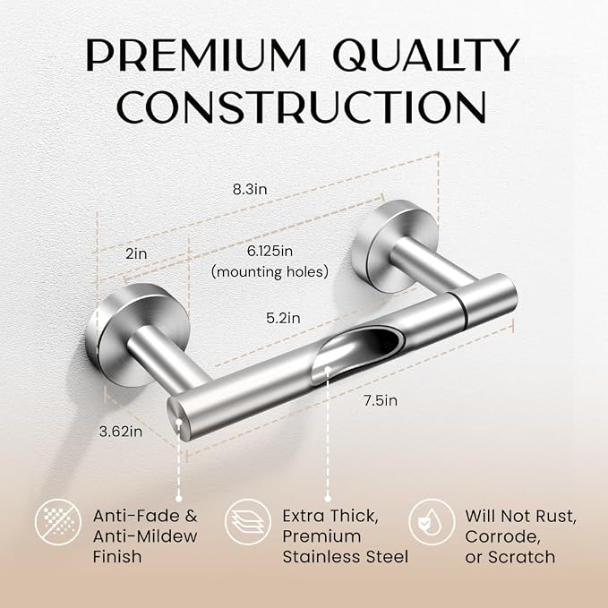 Day Moon™ Toilet Paper Holder Wall Mount, Modern Roll Holder - Image 2