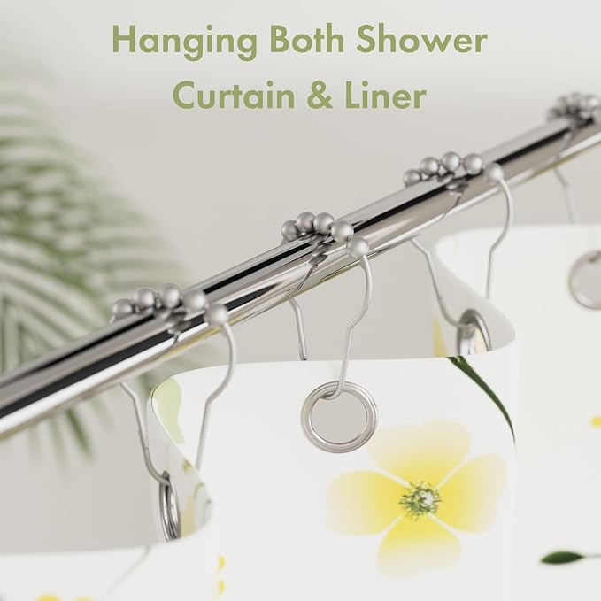 Shower Curtain Hooks, Decorative Shower Curtain Hooks Rust Proof Stainless - Image 2