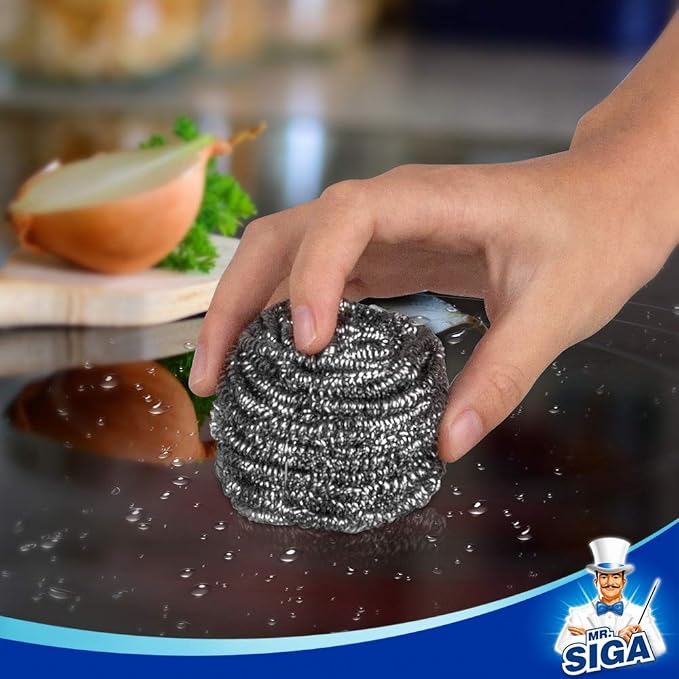 MR.SIGA Stainless Steel Scourer, Steel Wool Scrubbers, metal scrubbers - Image 5