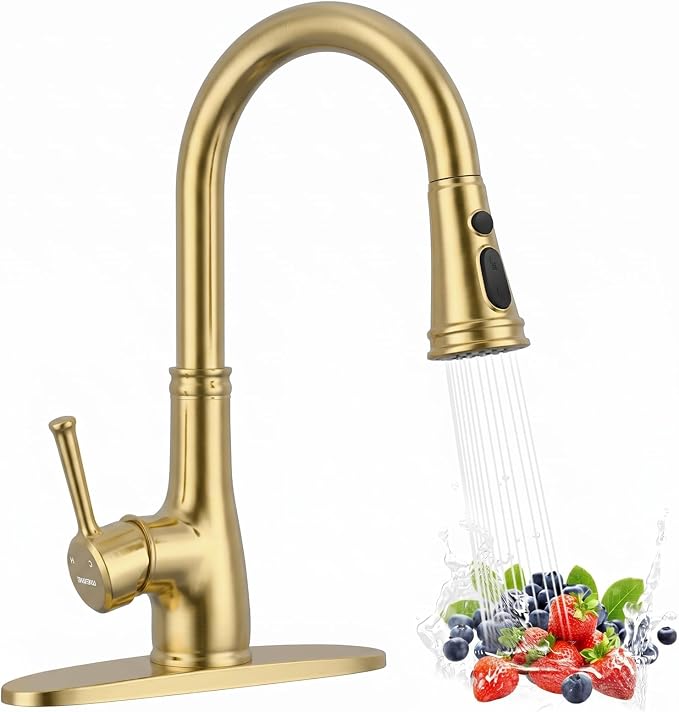 WEWE Brushed Gold Kitchen Faucet by WEWE