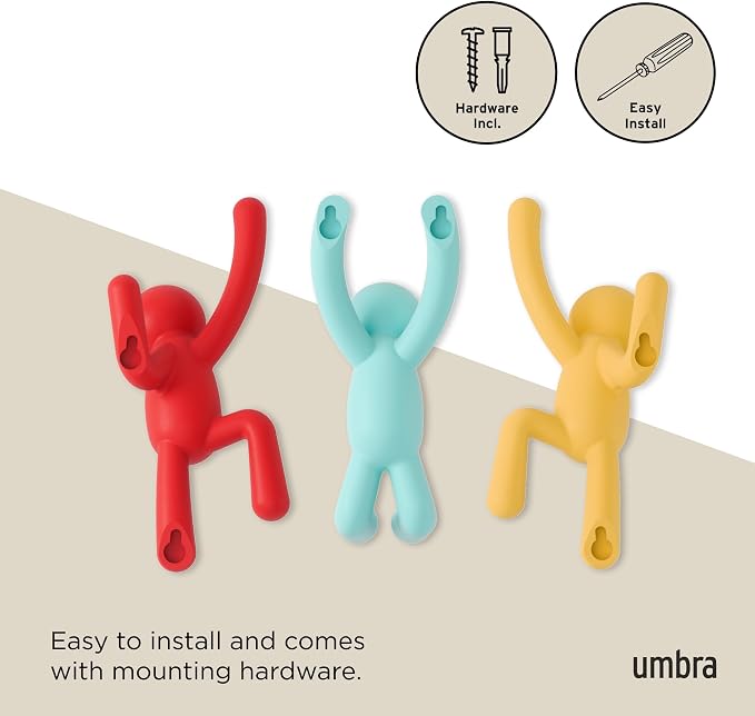 Umbra Buddy Wall Hooks, Wall Mount Coat Hooks - Image 6