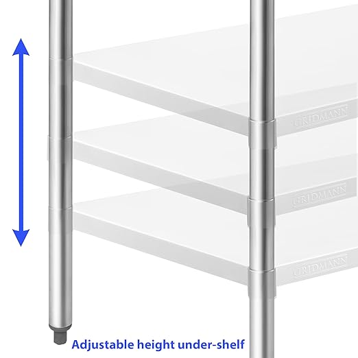 GRIDMANN Stainless Steel Work Table 60 x 24 Inches, NSF Commercial Kitchen Prep Table with Under Shelf for Restaurant and Home