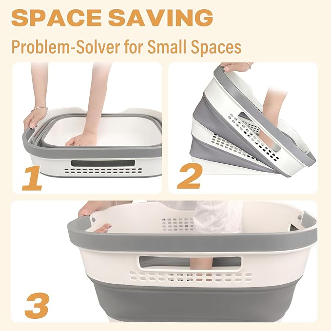 OOAMBB 43L Collapsible Plastic Laundry Basket - Image 7